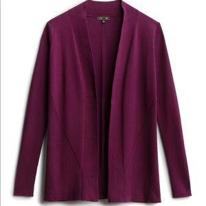 Plum color ribbed sleeve cardigan
